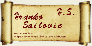Hranko Sailović vizit kartica